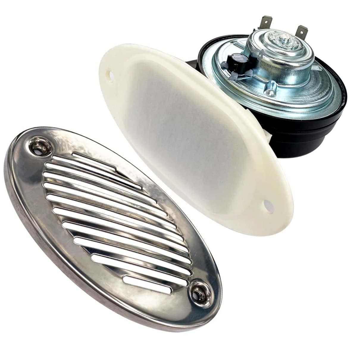5190512 Boat Horns 316 Stainless Steel 12V 125DB Waterproof Marine Horn Sound Bright With Two Types of 316 Stainless Steel Mounting Screws thumbnail 2