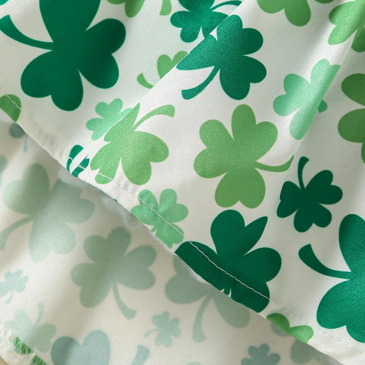 Noubeau Infant Baby Girl St.Patrick's Day Dress Ruffle Long Sleeve Romper Top Lucky Clover Print Skirt Outfits+Headband, Green-2, 12-18Months thumbnail 5