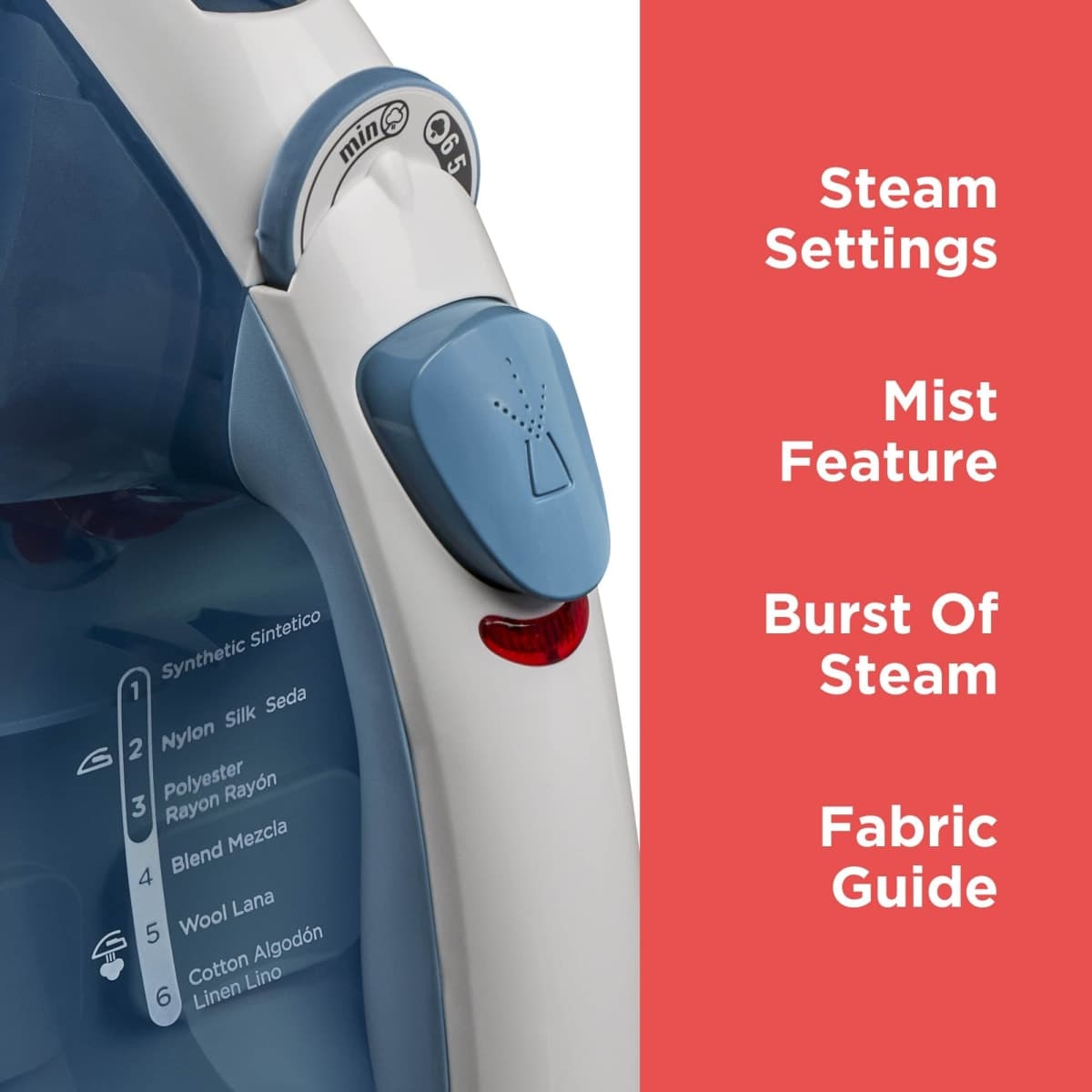 BLACK+DECKER Easy Steam Compact Iron for Clothes, Automatic Shutoff, Nonstick Plate, Light Weight, 1200 Watts thumbnail 2