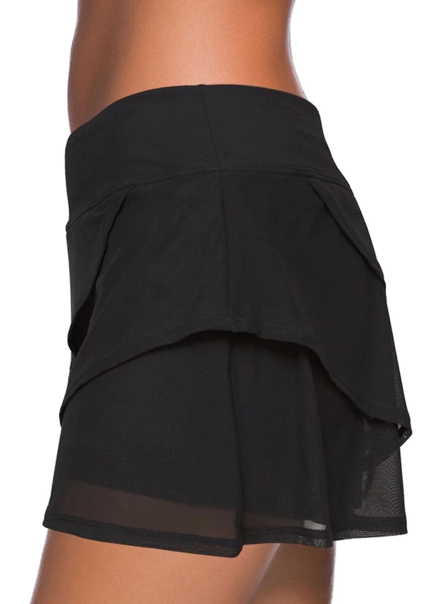 Aleumdr Plus Size Swim Skirt Women's Waistband Swimdress Ruffle Swimsuit Bottom Black 20 Plus thumbnail 4