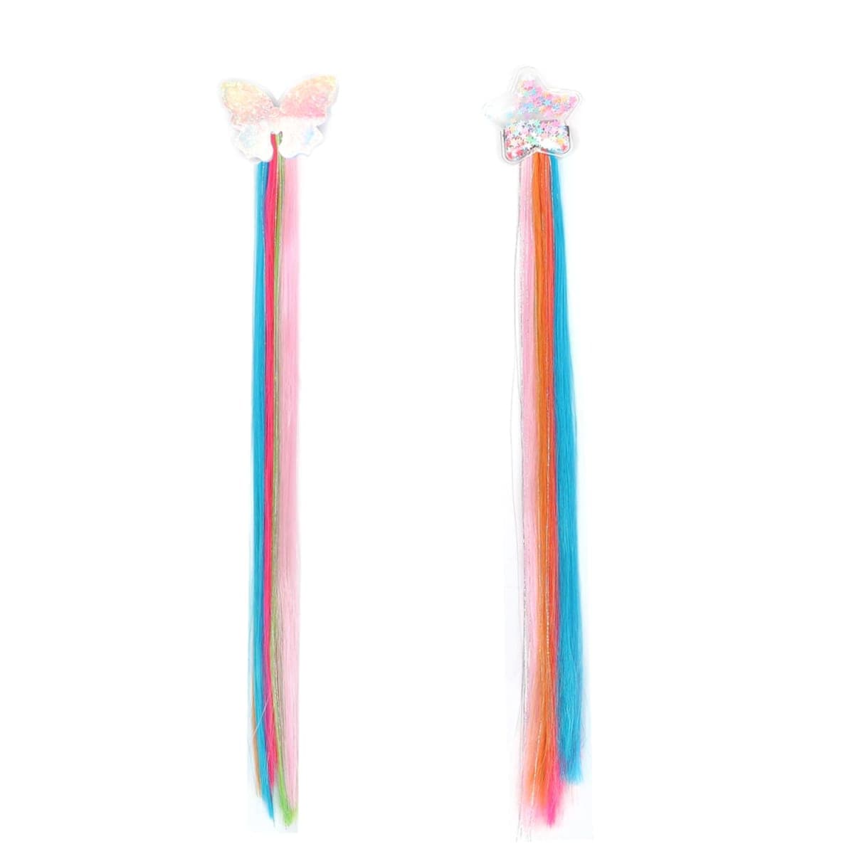 6 Pcs Hair Accessories for Girls, Bows for Girls, Unicorn Hair Clips with Colorful Ombre Hair Extensions thumbnail 4
