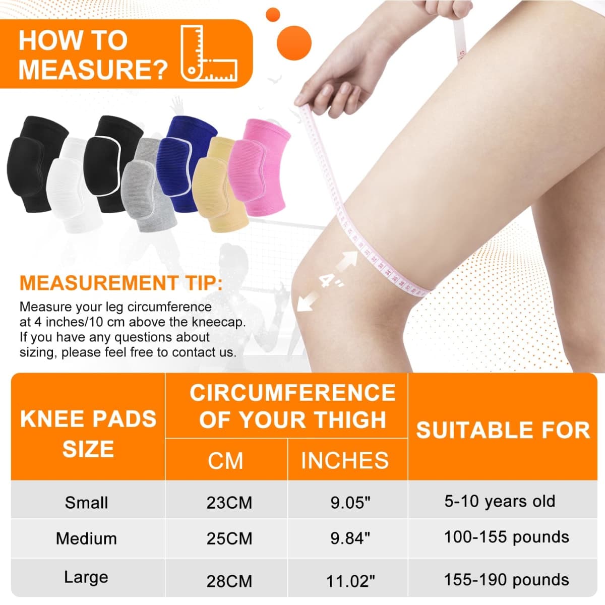 YICYC Volleyball Knee Pads for Dancers, Soft Breathable Knee Pads for Girls Women Men Youth Kids Knees Protective, Knee Brace for Volleyball Football Danceing Yoga Tennis Running Cycling Fitness thumbnail 2