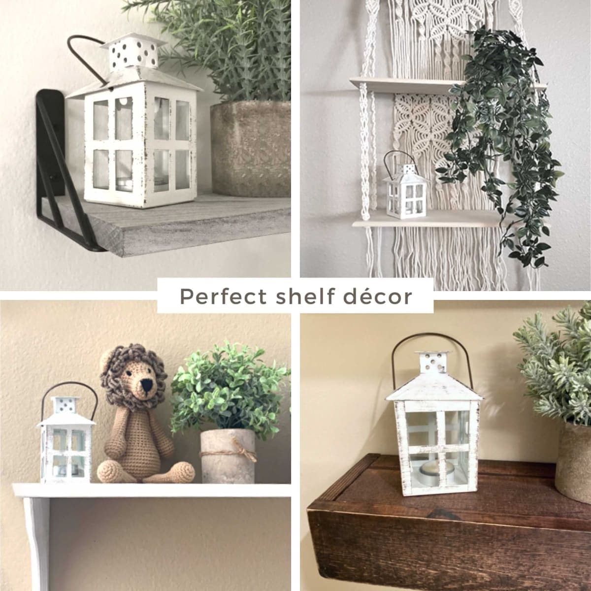 Kate Aspen Vintage White Distressed Rustic Candle Holder Decorative Lantern (7.5 Inch), Wedding Decoration, Centerpiece, Home Décor, 14135WT thumbnail 4