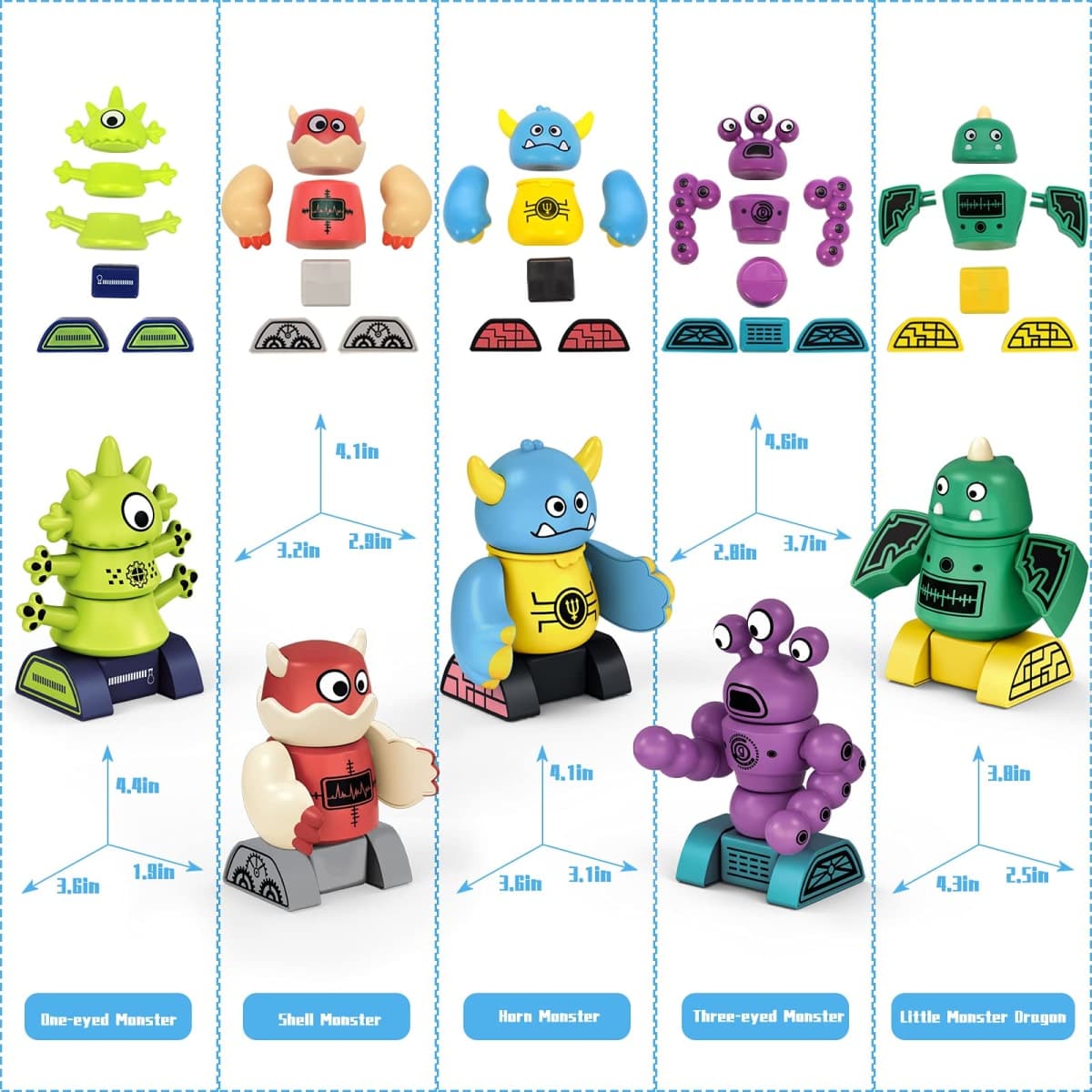 Gifts2U Magnetic Robots for Kids, 35 PCS Magnetic Blocks Set with Storage Box, Stacking Robots Toy STEM Educational Playset for Boys and Girls Ages 3-6 thumbnail 4