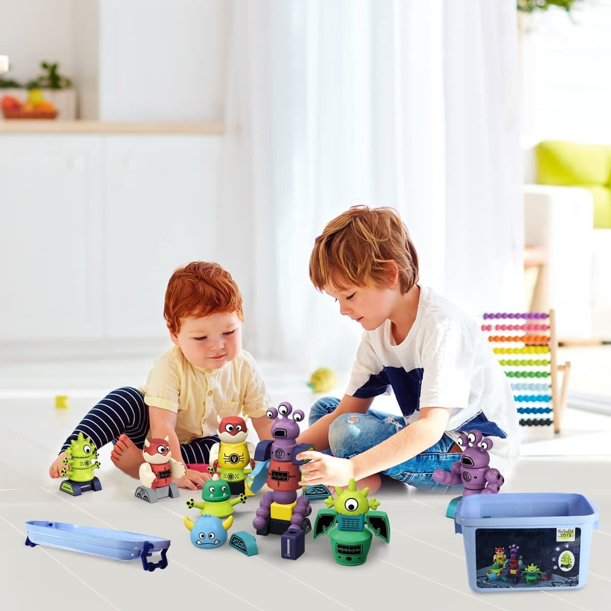 Gifts2U Magnetic Robots for Kids, 35 PCS Magnetic Blocks Set with Storage Box, Stacking Robots Toy STEM Educational Playset for Boys and Girls Ages 3-6 thumbnail 5