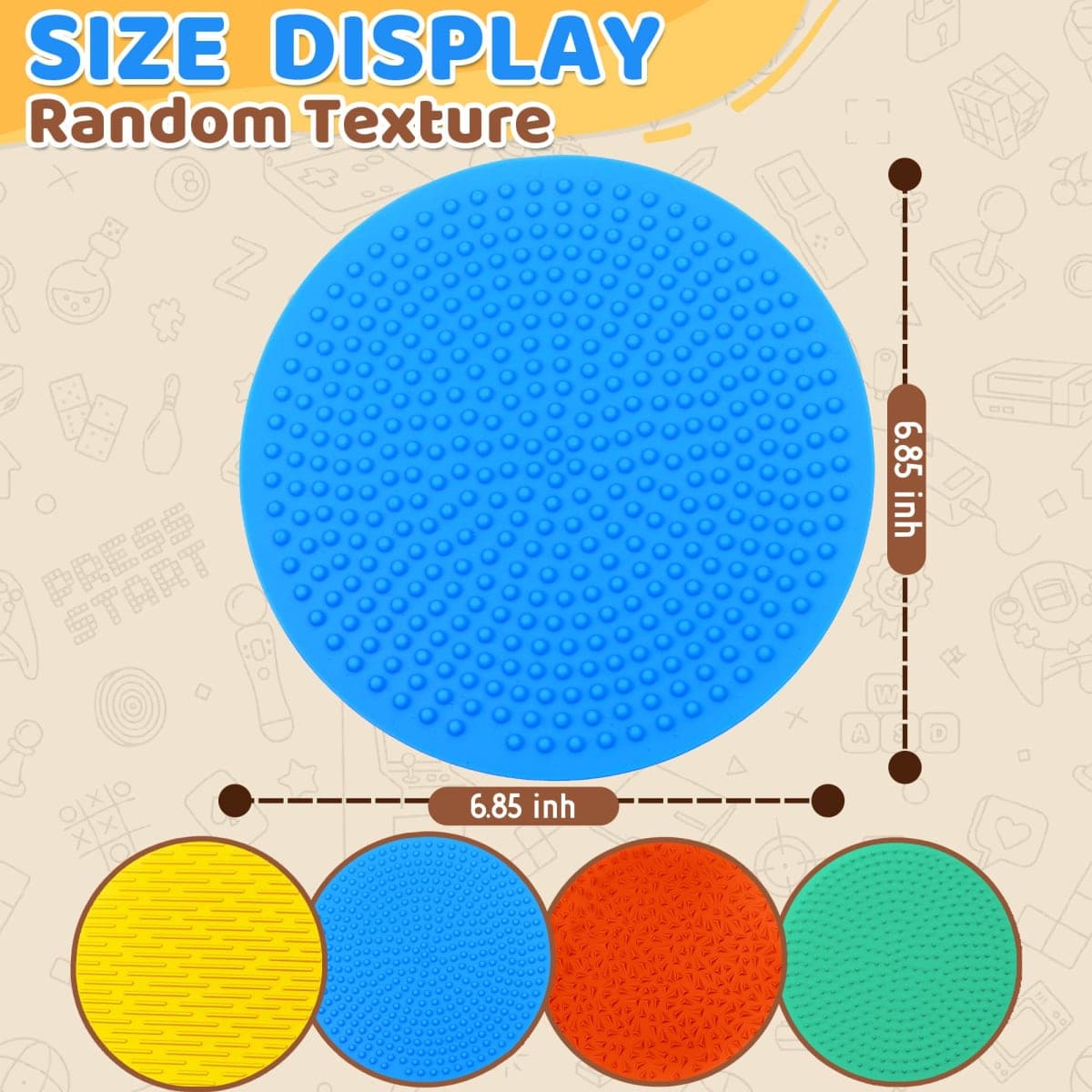 4PC Sensory Wall Fidget Toys for Toddler Baby 1-3 Classroom Must Have Sensory Mats for Kid Autism ADHD Quiet Silicone Tactile Pad Desk Toys Calm Down Item Mini Floor Tiles Fidget Autistic Special Need thumbnail 2