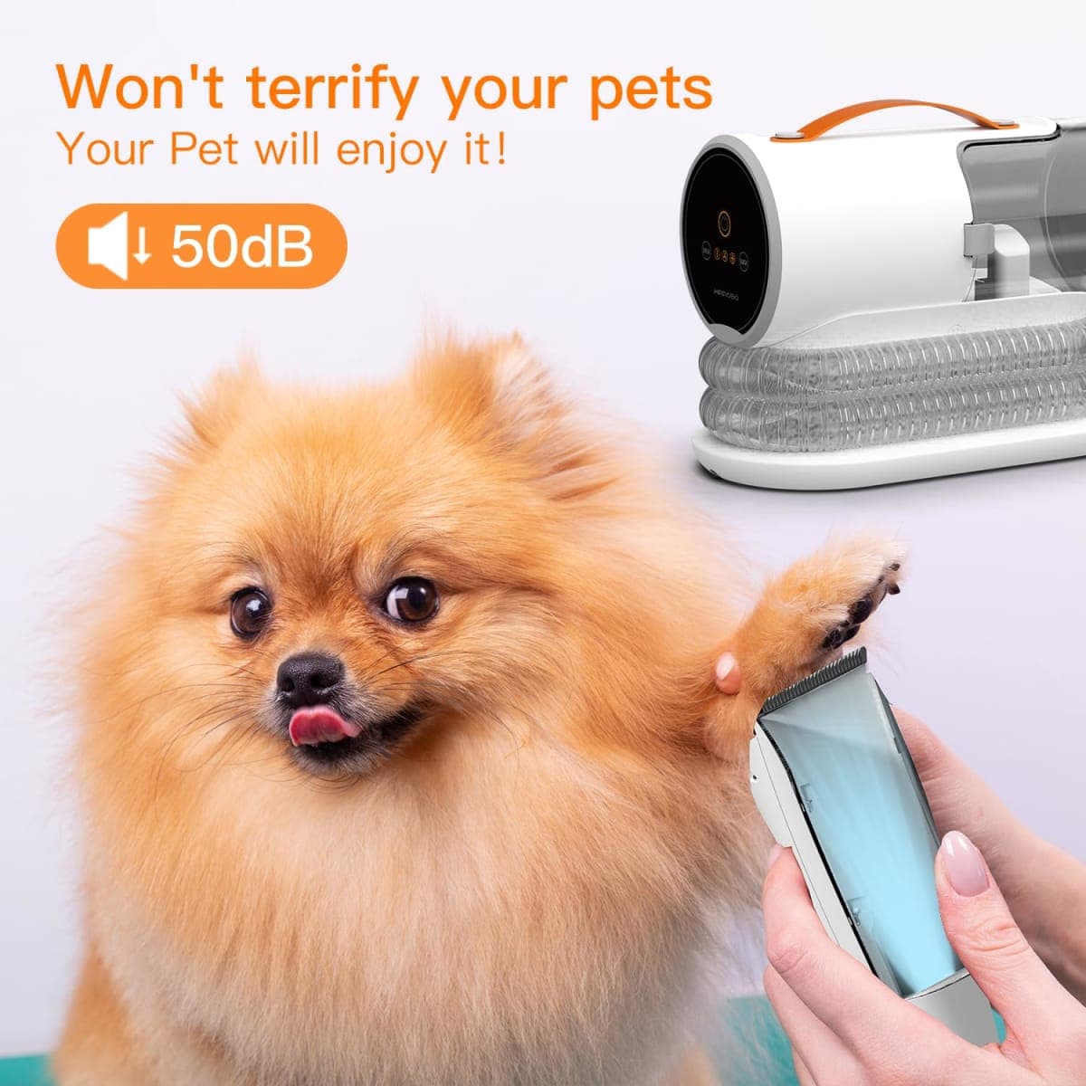 AIRROBO Dog Grooming Vacuum Kit - 12000Pa Strong Pet Hair Vacuum, 2L Large Capacity, 5 Tools, Quiet - PG100 thumbnail 4