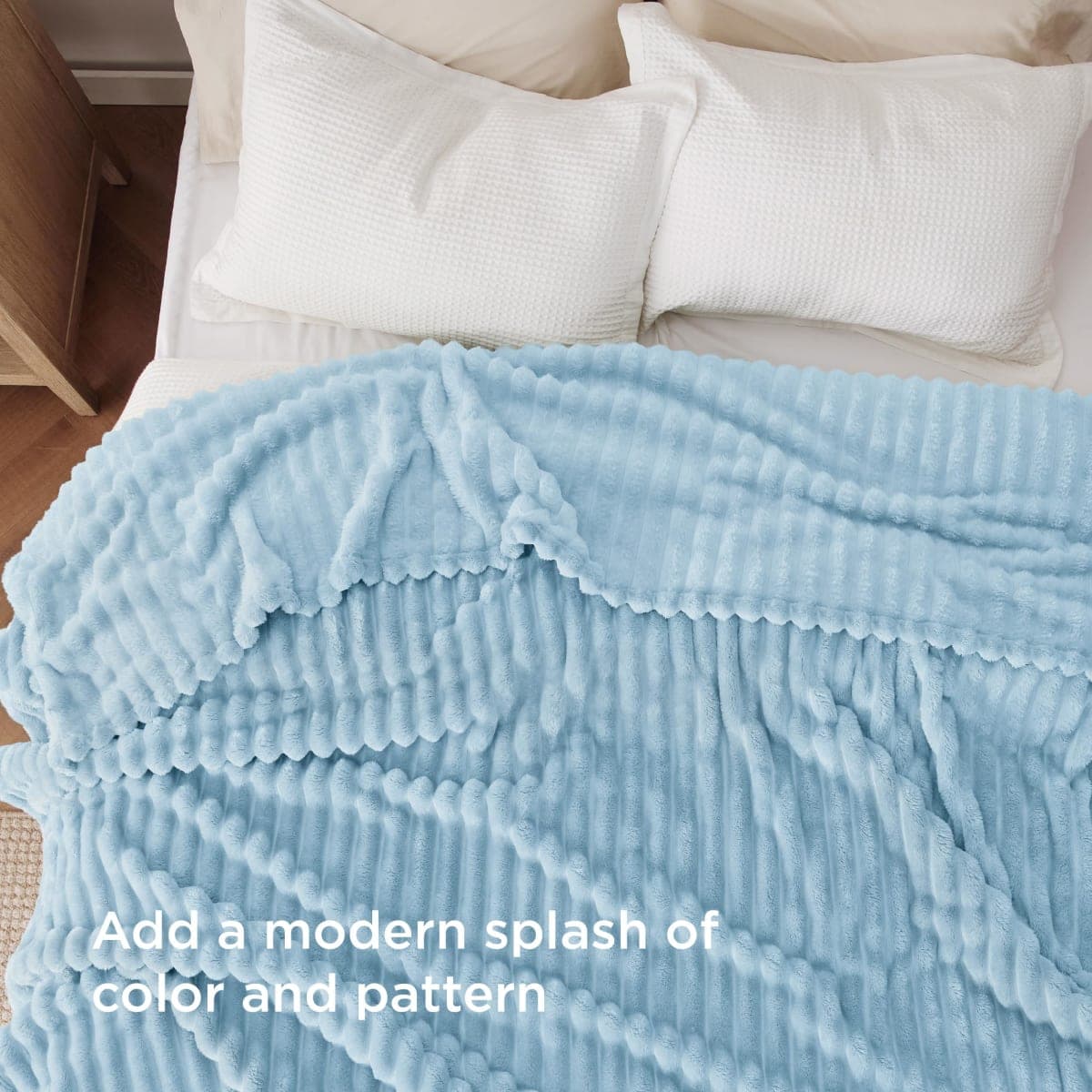 Bedsure Bedroom Decor Blue Blanket Queen Size Bedding Gifts for Women Men, Soft Fluffy Fleece Cozy Fuzzy Plush Warm Queen Blanket for Bed, Spring Decor Blue Gifts for Her Him, 90x90 thumbnail 3