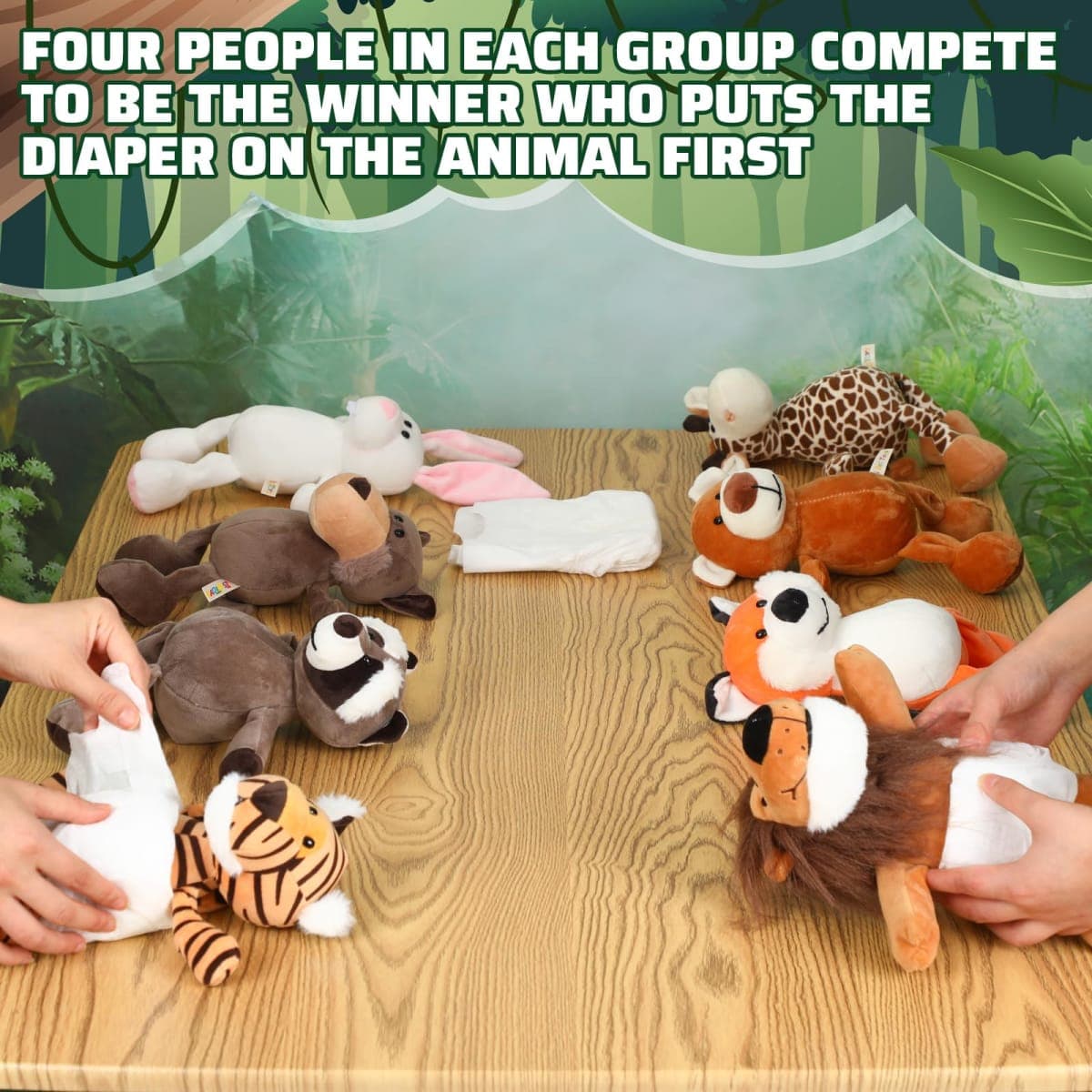 8 Sets Woodland Animals Blindfolded Diaper Changing Baby Shower Games Boys Girls Baby Dolls Diapers for Bridal Shower Gender Reveal Games Prizes Gifts for Adults thumbnail 2