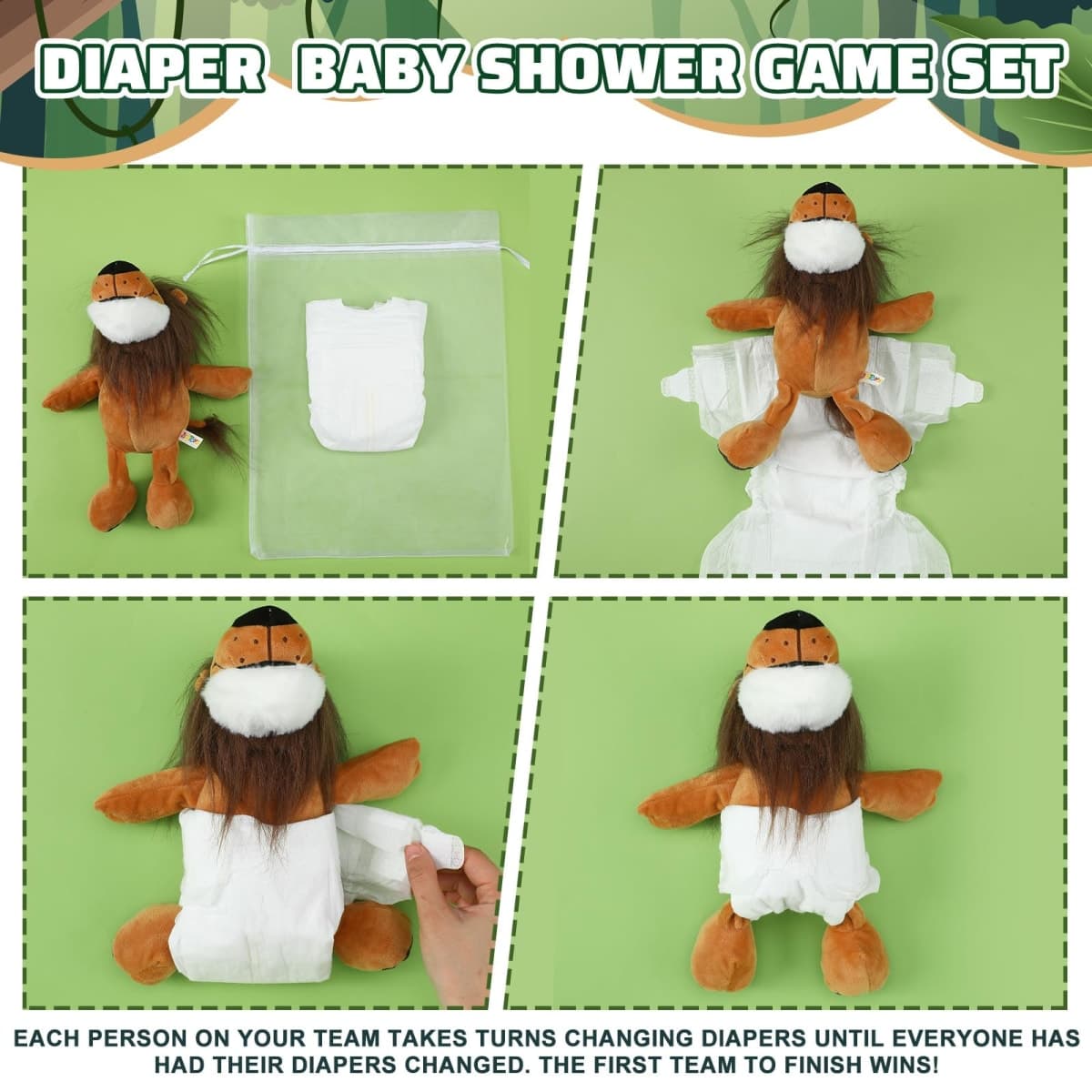 8 Sets Woodland Animals Blindfolded Diaper Changing Baby Shower Games Boys Girls Baby Dolls Diapers for Bridal Shower Gender Reveal Games Prizes Gifts for Adults thumbnail 3