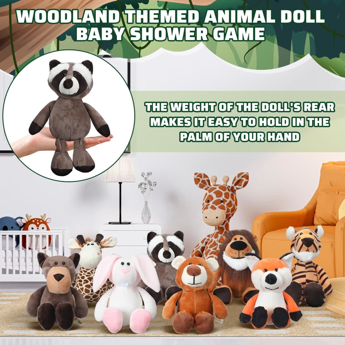 8 Sets Woodland Animals Blindfolded Diaper Changing Baby Shower Games Boys Girls Baby Dolls Diapers for Bridal Shower Gender Reveal Games Prizes Gifts for Adults thumbnail 5
