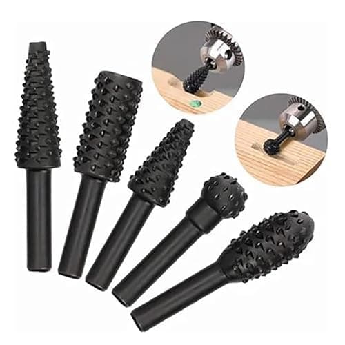5PCS Rotary Burr Set for Carving and Grinding, Working Rotary File Tools for DIY Projects and Crafts(Black) thumbnail 3