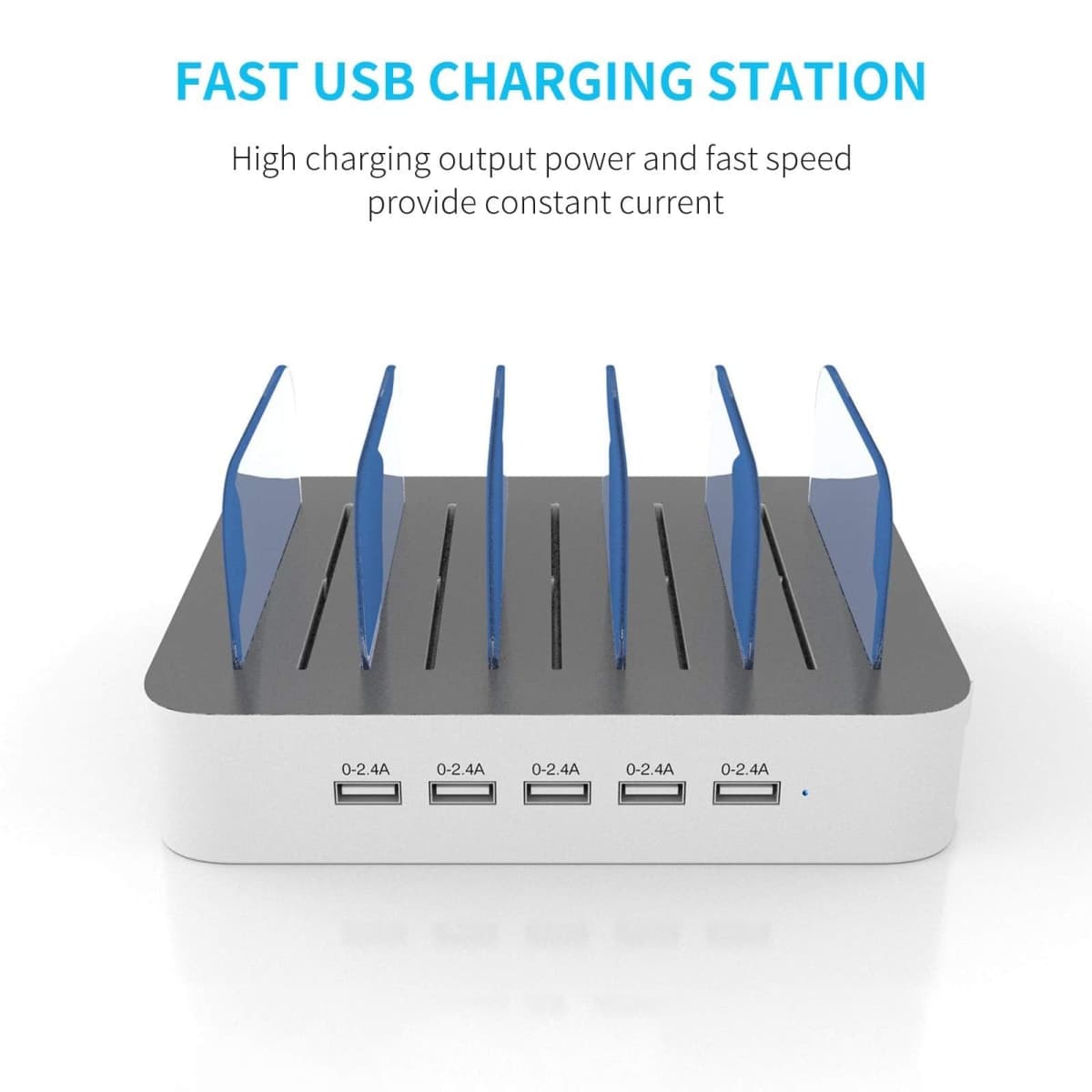 MSTJRY Charging Station for Multiple Devices : 5 Port Multi USB-A Charger Stations Multi-Device Organizer Charging Dock Designed for iPhone iPad Cell Phone Tablets (7 Short Cables Included) thumbnail 2