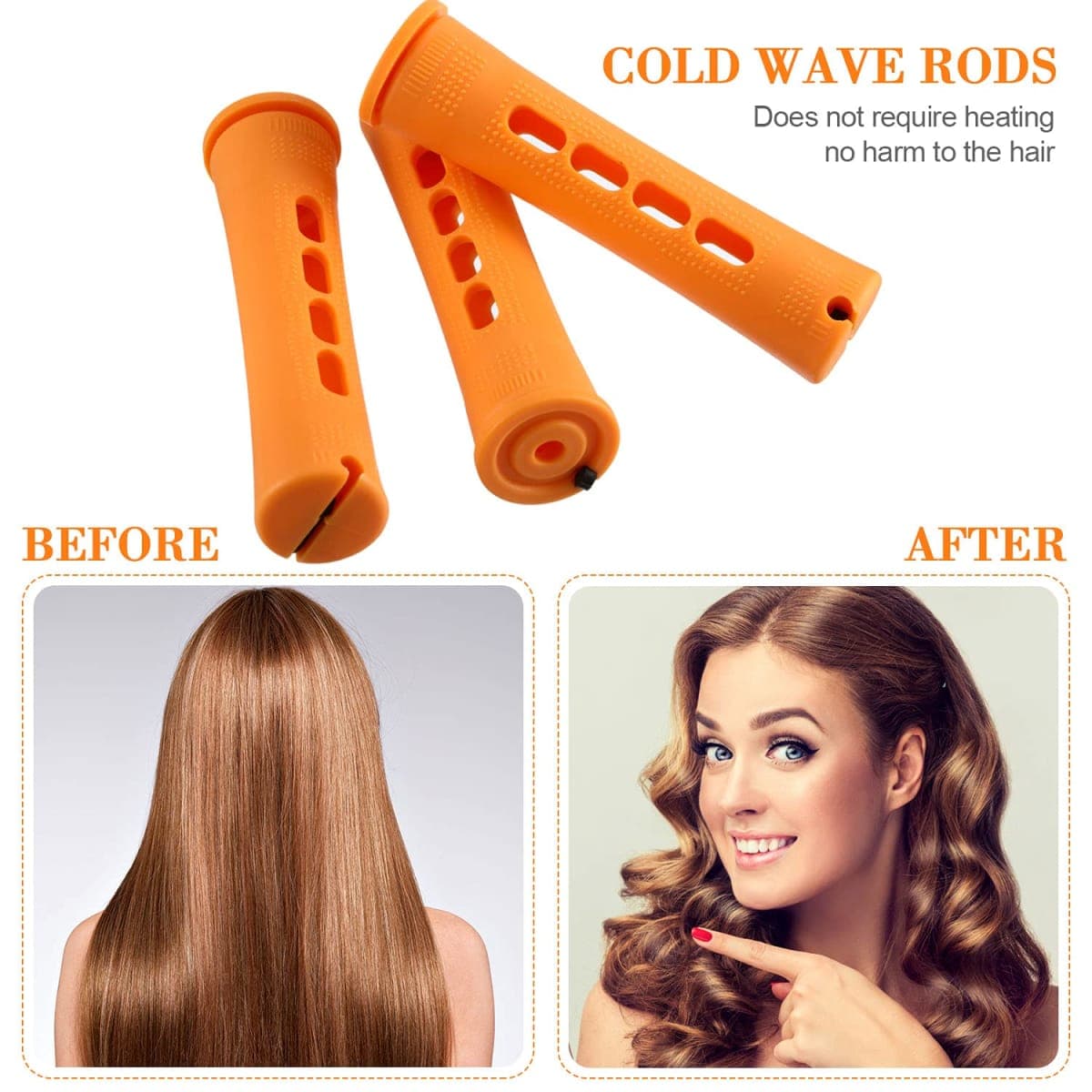 WILLBOND 36 Pieces Cold Wave Rod Hair Perm Rods Hair Rollers Perming Curlers with Steel Rat Tail Comb for Hairdressing Styling thumbnail 5