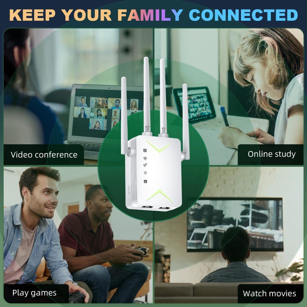 2026 WiFi Extender Signal Booster, Whole Home Coverage Works with Any Router | Plug and Play thumbnail 2