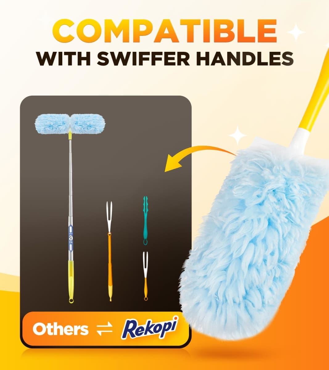30 Count Duster Refill for Swiffer Duster with 1 Handle, One-Sided Disposable Dusters Refills with 4X Microfibers, Unscented Dusters for Cleaning Home, Furniture, Blinds & Vent thumbnail 4