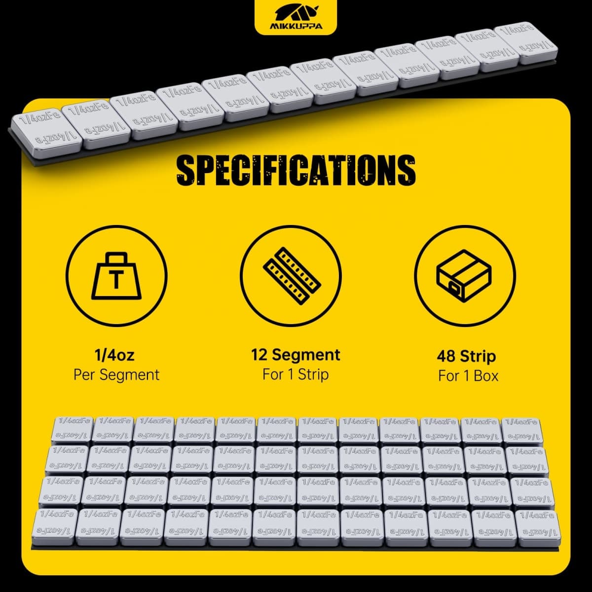 MIKKUPPA Adhesive Stick on Wheel Weights - 1/4oz, 0.25oz (576pcs, 144oz/box) Low Profile Easy to Peel, Chrome Tire Weights for Cars Trucks SUVs Motorcycles OEM Quality thumbnail 2