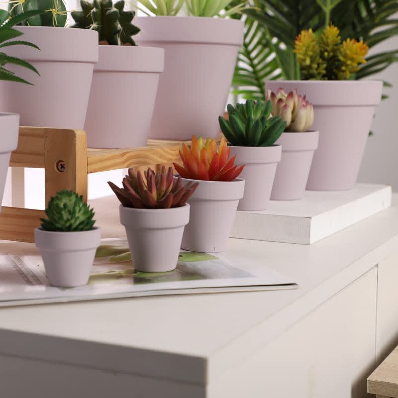 Yishang 1.9 Inch Tiny Pink Terracotta Pots Pack of 12-Small Mini White Clay Pots with Drainage Holes Flower Nursery Terra Cotta Planter for Tiny Cactus,Herb,Succulent Plants,Crafts thumbnail 4