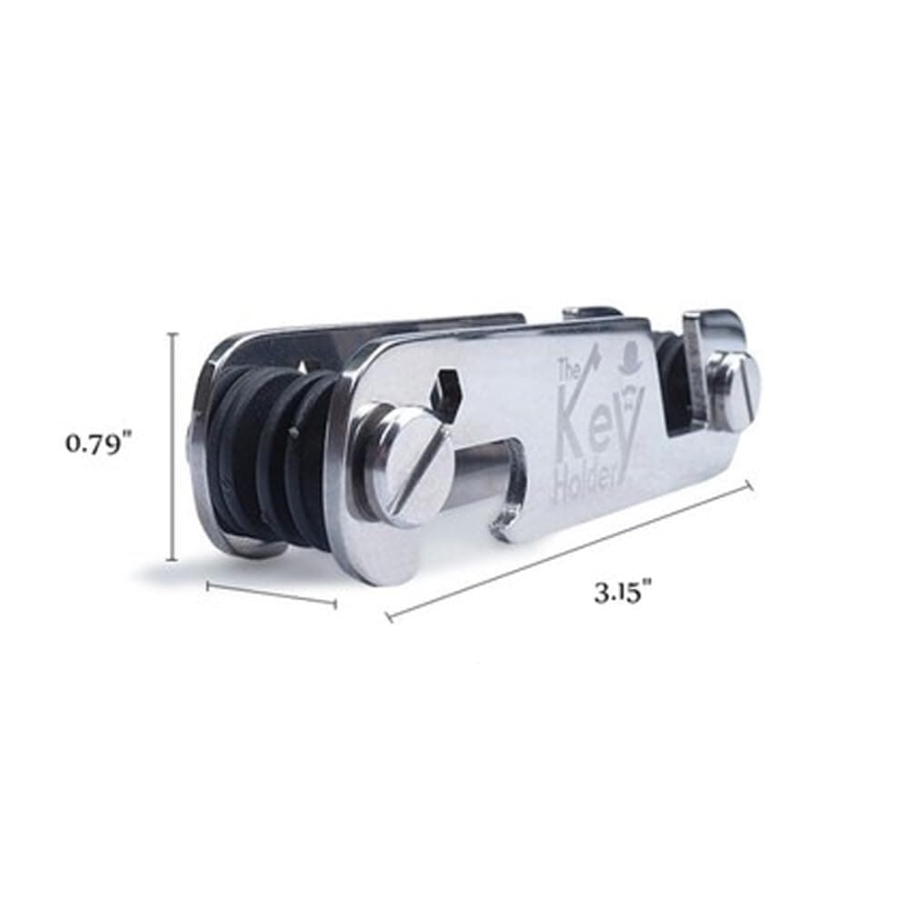 1 PC 3.35 inch Outdoor Portable Keychain Storage Clip - Multifunctional Thickened Stainless Steel Bottle Opener Keychain with Measuring Ruler,Silver thumbnail 4