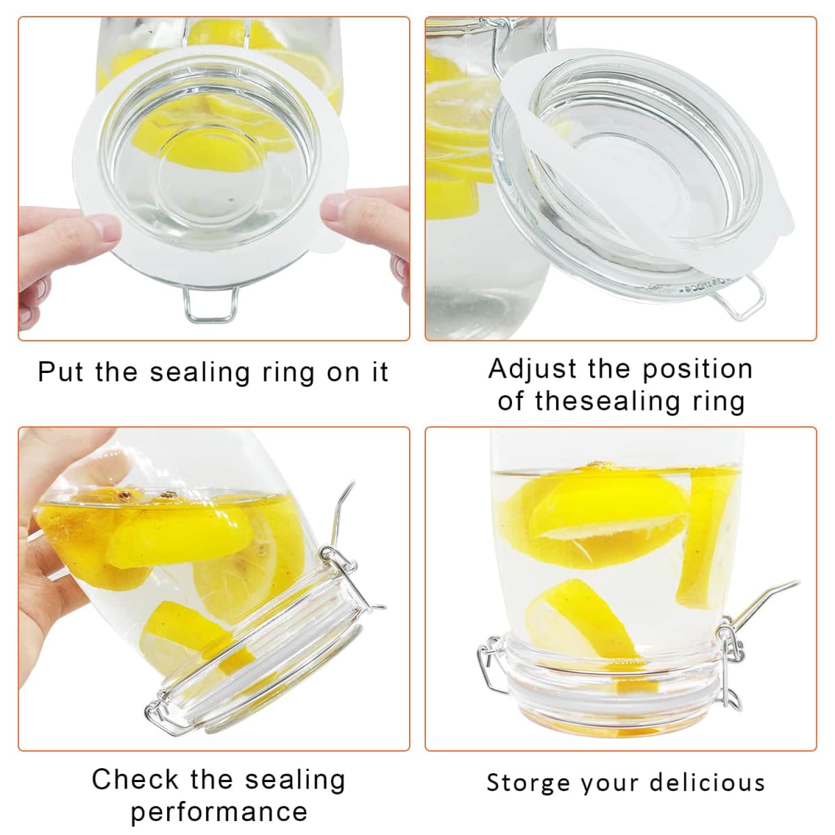 12 Pieces Rubber Seals Rings for Glass Jars, Airtight Silicone Replacement Gasket, Leakproof Silicone Gasket Sealing Rings for Mason Jars, Elastic and Fits Most Sizes (White) thumbnail 4