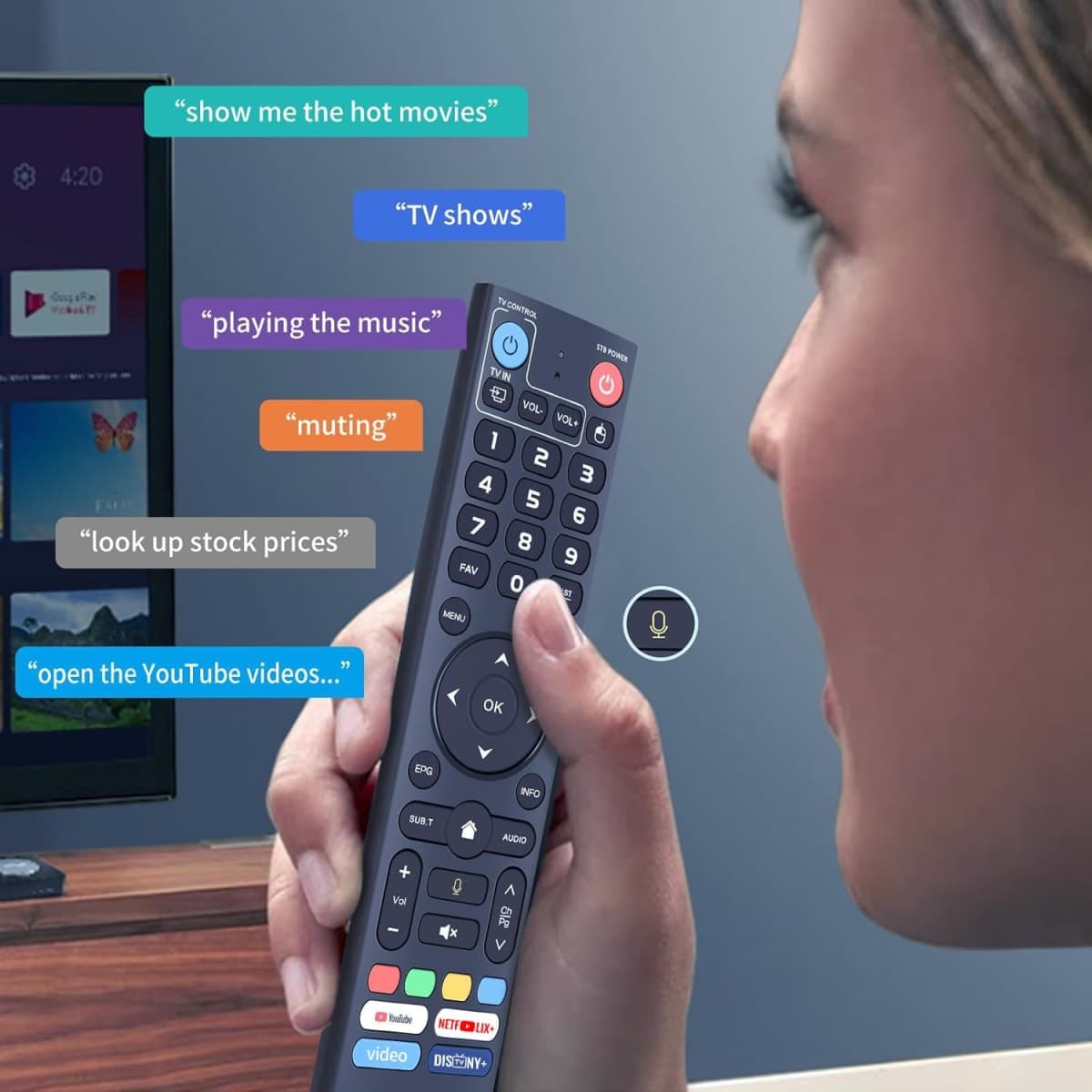 V3 Pro Replacement Voice Remote Control Compatible with vSeeBox V5 Pro / V3 Plus/V3 Pro / V2 Pro / V1 Pro/V1 Max/Elite/Max thumbnail 4