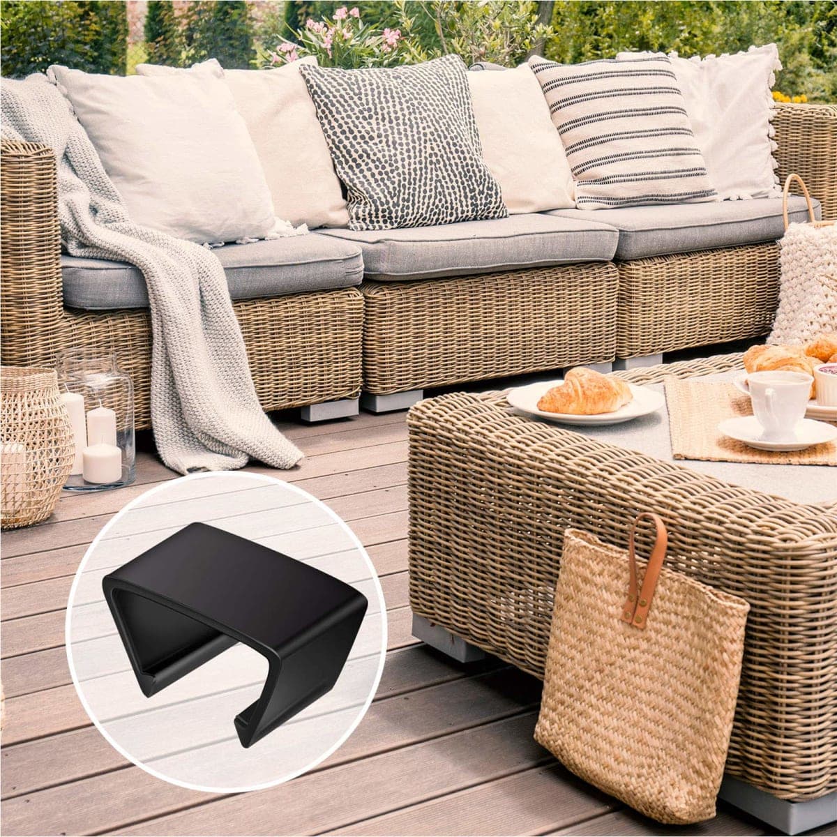 Blulu 10 Pieces Patio Furniture Clips Outdoor Furniture Sofa Clips 2.4 D x 1.4 W x 1.22 H Rattan Clamps Wicker Chair Fasteners, Connect The Sectional or Module Couch thumbnail 4