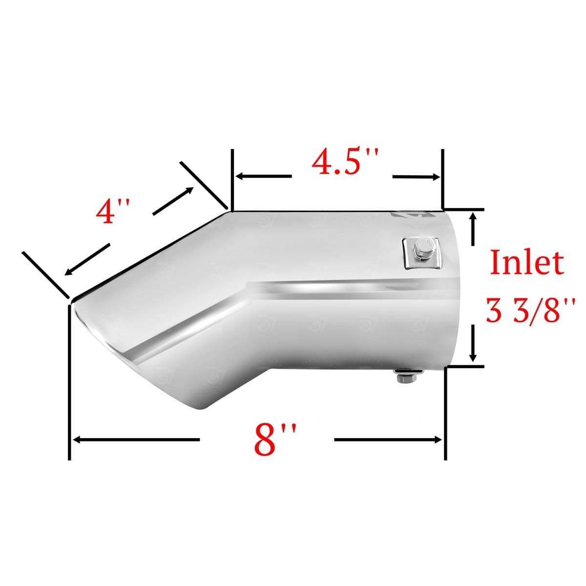 Exhaust tip - to Fit 2.75 to 3 Inch Exhaust Tail Pipe Diameter- Stainless Steel to give Chrome Effect - Car Muffler Tips thumbnail 2