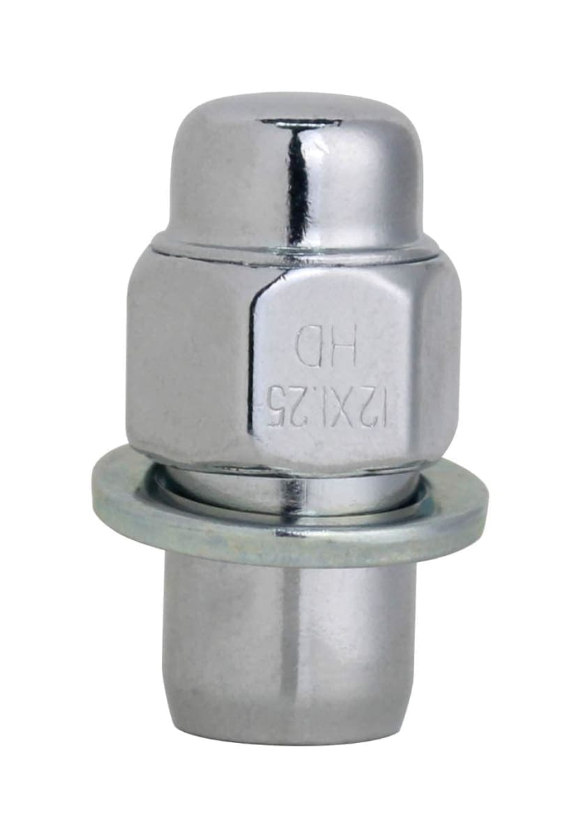 Set of 20 pcs Wheel Lug Nuts M12X1.25,13/16" Hex/Wrench, Total Length 1.68"(42.67mm), Chrome Flat Top Mag 0.75", 2-PC Standard Mag Shank Closed End Chrome Lug Nuts Set with Washer thumbnail 2