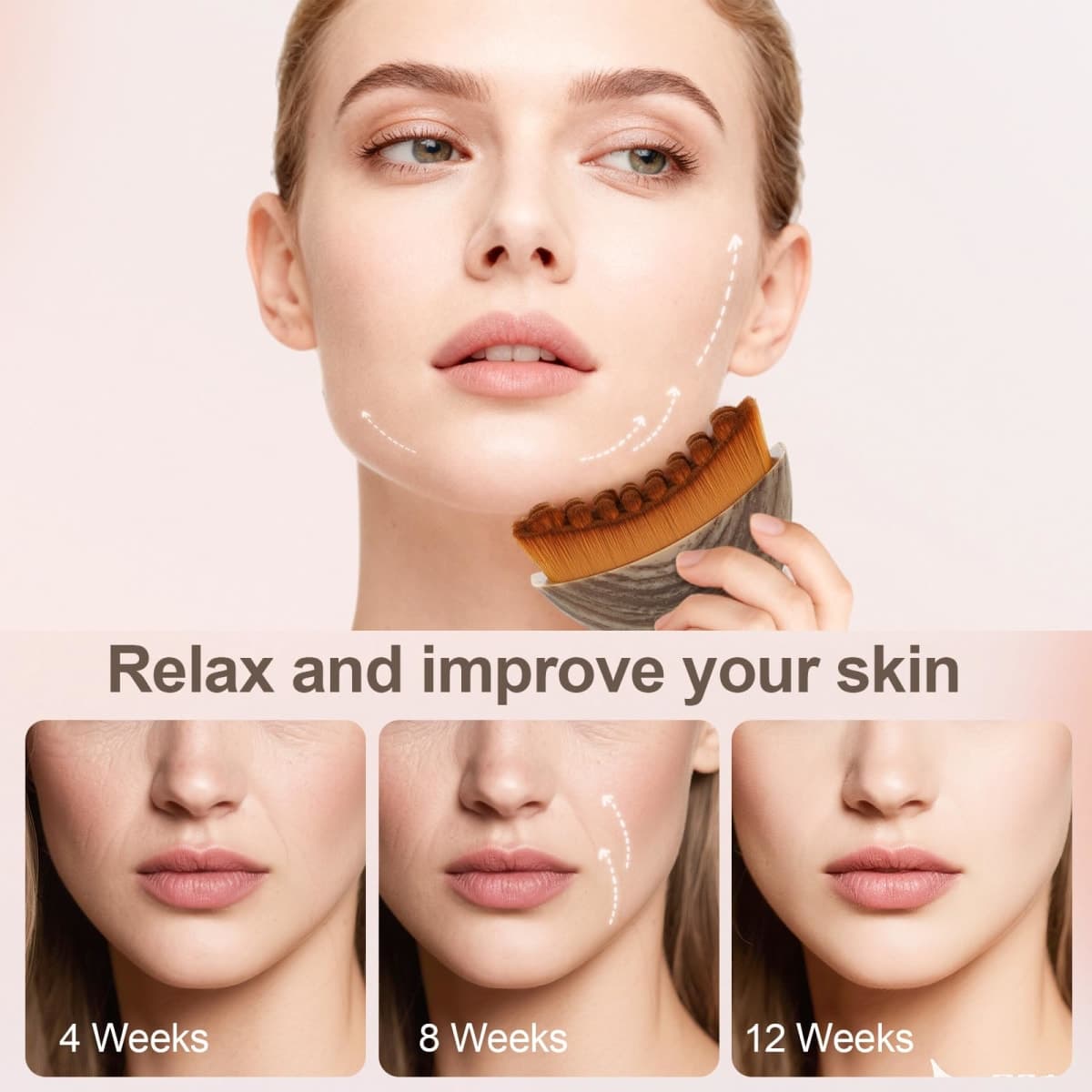 Lymphatic Contour Face Brush, Manual Lymphatic Drainage Massager, Natural Makeup Brushes with Durable Soft Bristles, Hypoallergenic Ergonomic Facial Cleansing Brush for Sculpting thumbnail 4