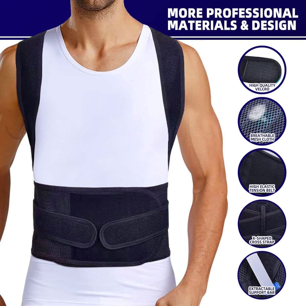 Upgraded Posture Corrector for Men and Women, New Version Lumbar Support to Improve Posture and Pain Relief, Full Back Support for Neck, Shoulder Pain, thumbnail 5
