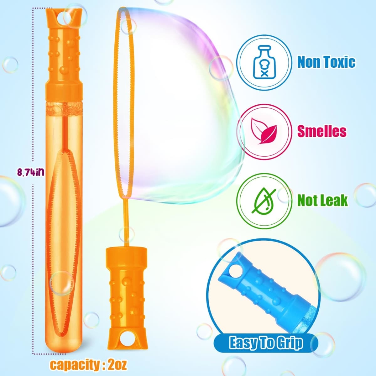 Shemira 36 Pack Bubble Wands in 6 Colors, Bulk Assortment Toys for Kids, Carnival Prizes, Themed Birthday, Wedding, Summer Outdoor Toys for Girls & Boys, Ideal Goodies Bags Stuffers thumbnail 3