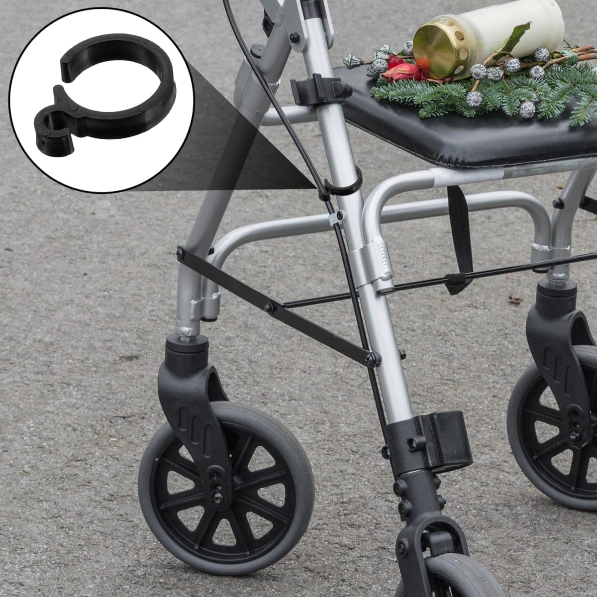 Brake Handle Replacement for Rollator Walker, Rollator Replacement Hand Brake with 41" Cable, Drive Rollator Replacement Parts for 4 Wheel Rolling Walker thumbnail 4