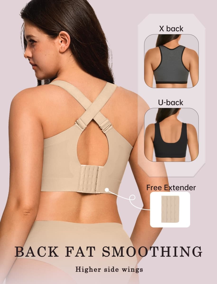 OEAK Womens Wireless Jelly Bra Plus Size Supportive Seamless Bras Full Coverage Push Up Comfortable No Underwire Tshirt Bras, Creamy Beige, 5X-Large thumbnail 3