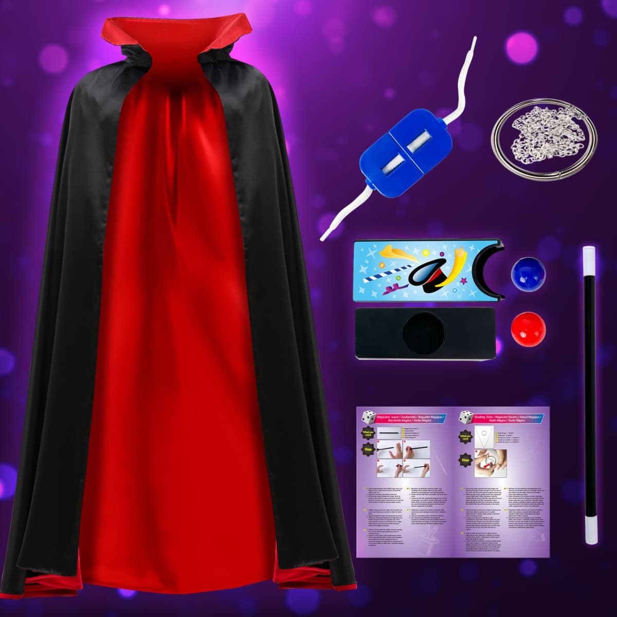 PATIFEED Magic Kit, Magician Costume Set with Cloak Cape thumbnail 2