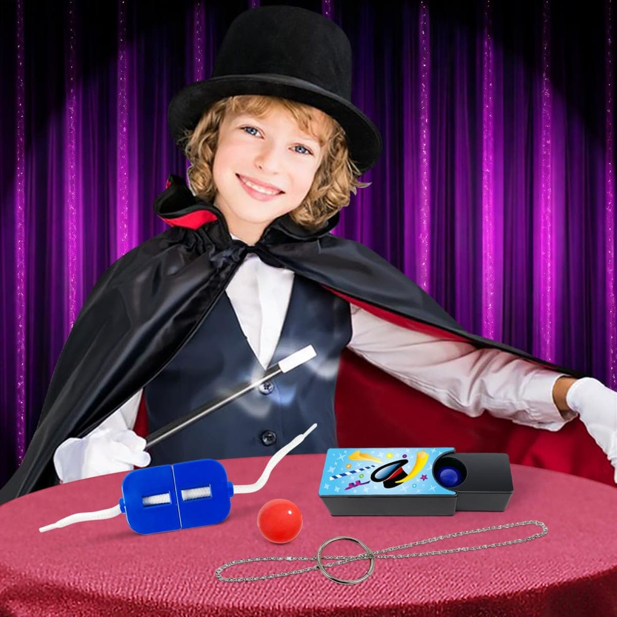 PATIFEED Magic Kit, Magician Costume Set with Cloak Cape thumbnail 5