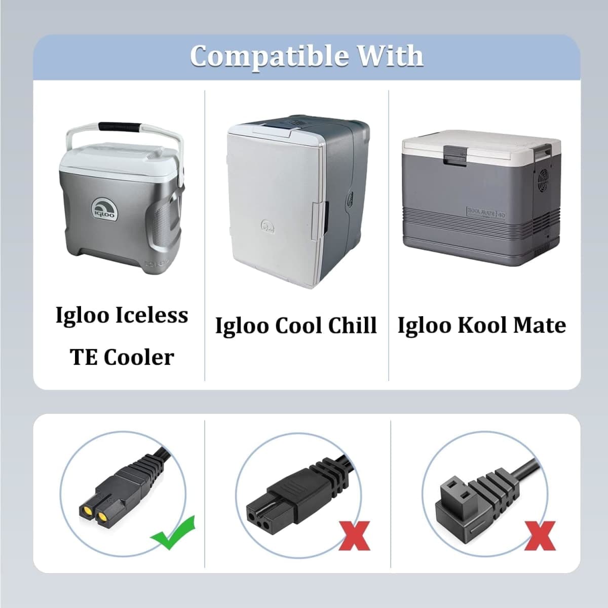 FGIEU 12V Car DC Power Cord Compatible with Igloo Cool Chill, Iceless TE Thermoelectric Cooler, Replacement Car Adapter 25121 for Igloo Electric Cooler. (10FT) thumbnail 4