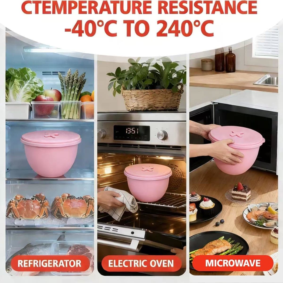 Silicone Bowl Liners for 5 Qt KitchenAid Mixers, 3 Liners with Lids thumbnail 4