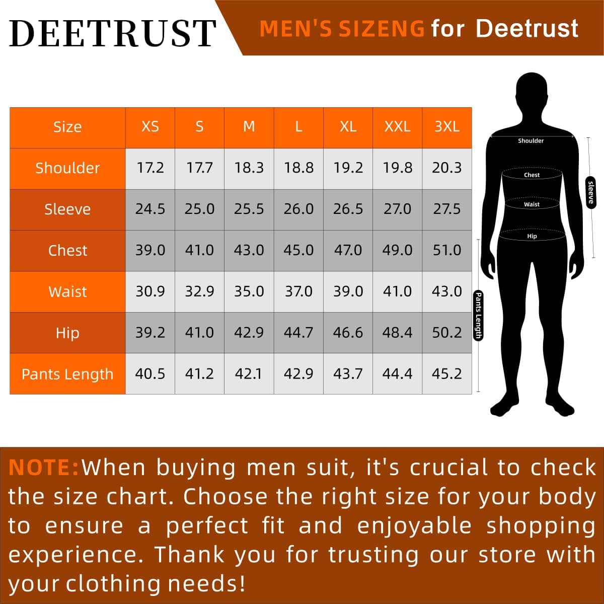 DEETRUST Men's 3 Piece Slim Fit Suit Set, 2 Button Blazer Jacket Vest Pants with Tie, Mens Suit for Party, Wedding & Business, Black, Medium thumbnail 3
