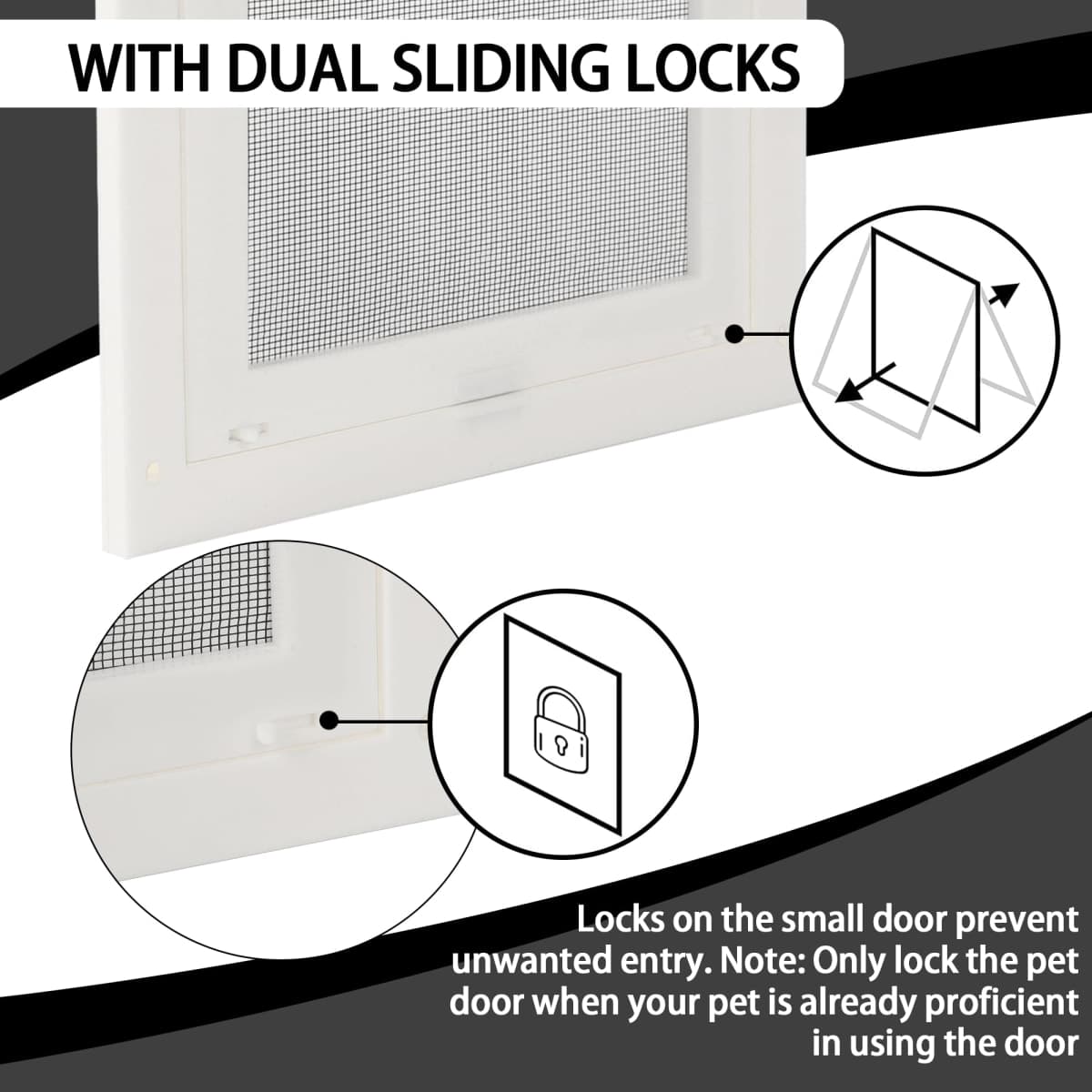 TonGass 7.87" x 9.84" Pet Screen Door Flap Compatible with Doggy Fits Dogs & Cats Under 30 Lbs, Small Dog Doors Flaps, Cat Screen Window Door Flap for Exterior Porch Screen and Window Screen - White thumbnail 5