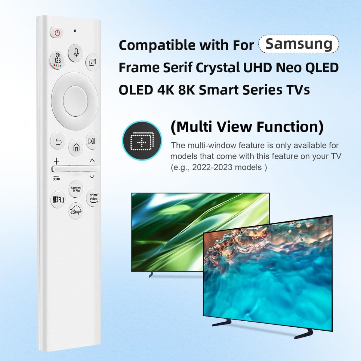 BN59-01391A Solar Frame TV Remote Replacement for Samsung Smart TV with Voice Bluetooth Rechargeable Solar Cell, Compatible with Samsung 2020 to 2025 Neo LED 4K Ultra HD TV Samsung Frame Remote thumbnail 2