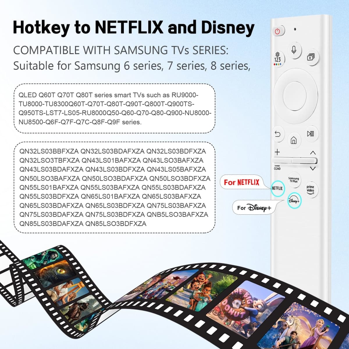 BN59-01391A Solar Frame TV Remote Replacement for Samsung Smart TV with Voice Bluetooth Rechargeable Solar Cell, Compatible with Samsung 2020 to 2025 Neo LED 4K Ultra HD TV Samsung Frame Remote thumbnail 3