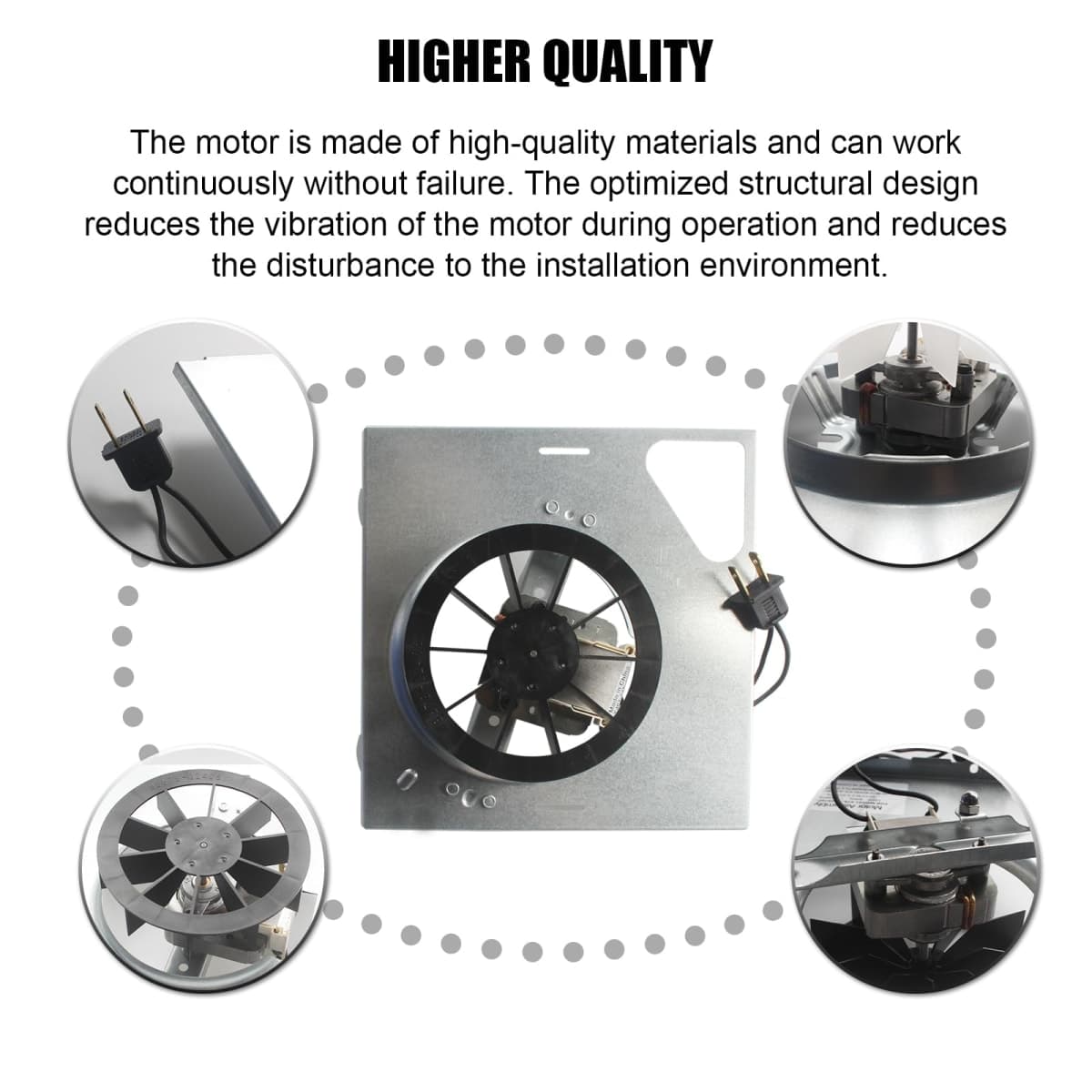 seork Upgrade 678-G/2678F-A Bathroom Exhaust Fan Motor 8" x8-1/4 Fits for Nutone 763 763N Compatible with Broan 679-E/2679F-A 679FL-C N679-C 679L, S97015163 thumbnail 5