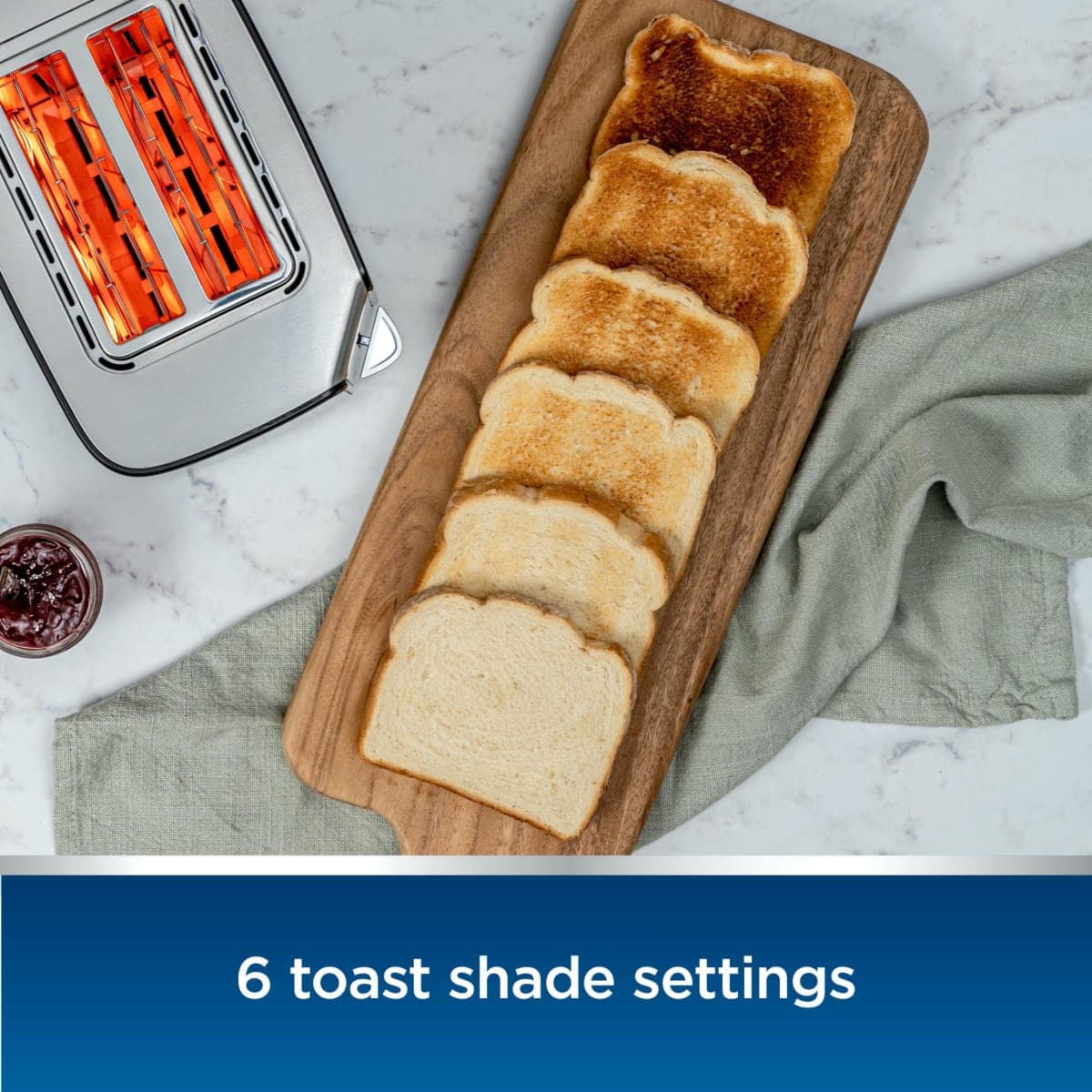 Oster 2-Slice Touchscreen Toaster, Digital Countdown Timer, 6 Shade Settings, Easy Touch Technology, Bagel/Reheat/Frozen Modes, Stainless Steel thumbnail 4