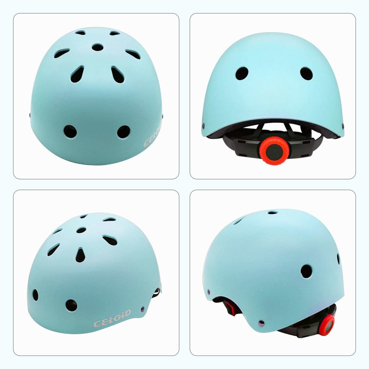 CELOID Kids Bike Helmet,Youth Skateboard Helmets for Ages 10-14-16 Years Boys Girls，Adjustable Multi-Sport Bicycle Skateboarding Football Roller Skating Scooter Rollerblade Balance Bike Helmet,L-Blue thumbnail 2