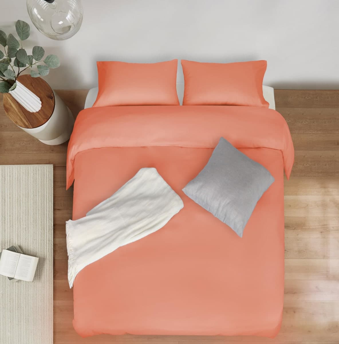 Mejoroom Coral Duvet Cover King - Comforter Cover - Soft and Breathable Bedding Duvet Cover with Zipper Closure, 3Pieces, 1 Duvet Cover (104x90) and 2 Pillow Cases(20x36) thumbnail 2