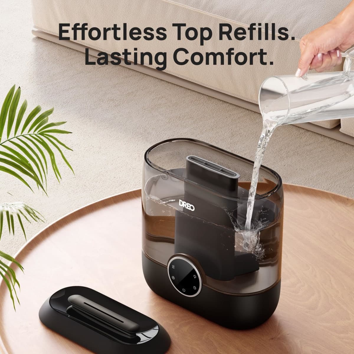 Dreo Smart Humidifiers for Bedroom, 6L Top Fill Supersized Cool Mist Humidifier for Large Room, 60 Hour Runtime, Quiet Ultrasonic Humidifiers for Plants, Baby, Indoor, Home, Night Light, Black thumbnail 5