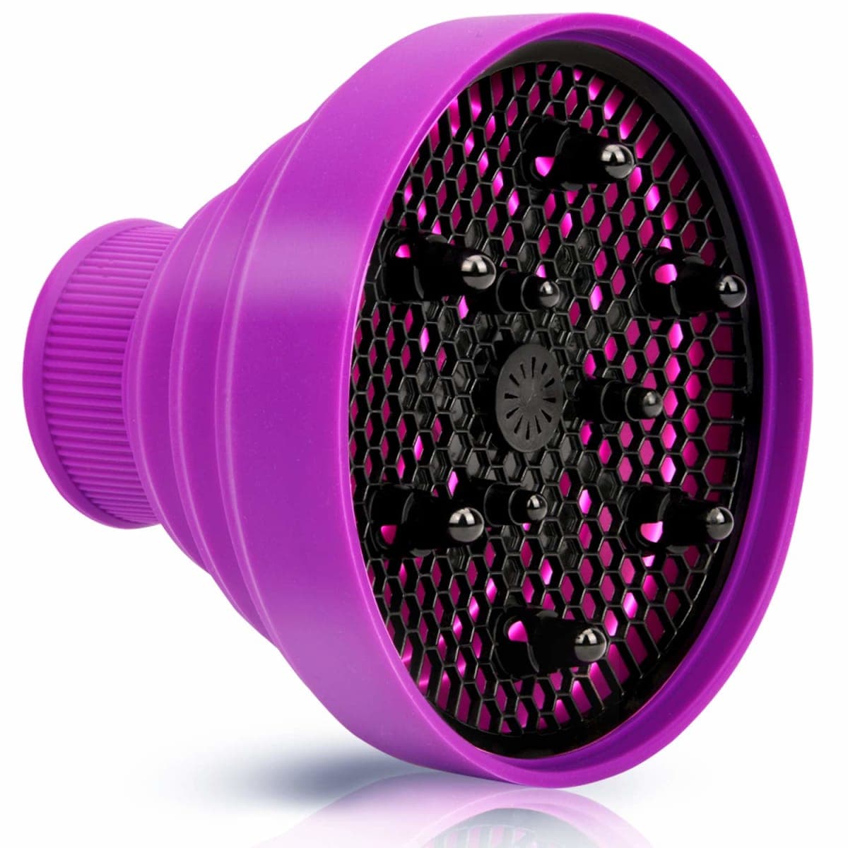 WAJIAYON Universal Collapsible Hair Dryer Diffuser Attachment-Foldable Portable Travel and Easy Storage Hair Diffuser Fit Most Hair Dryers with Nozzle Diameter D-1.575Inch to 1.968 Inch (4-5cm)-Purple thumbnail 2