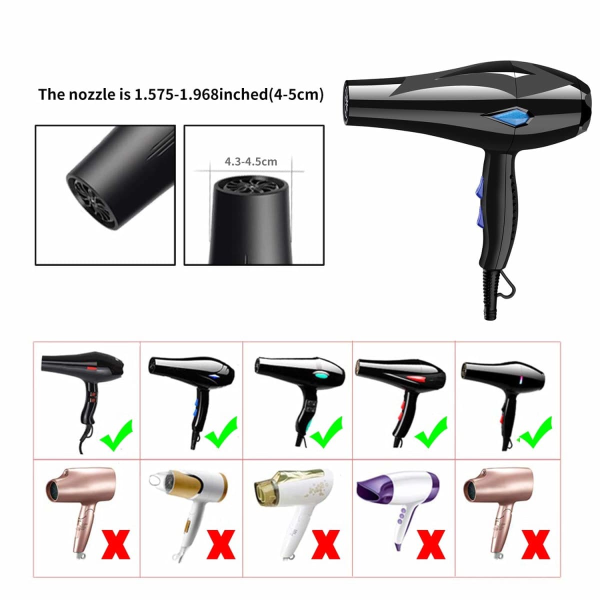 WAJIAYON Universal Collapsible Hair Dryer Diffuser Attachment-Foldable Portable Travel and Easy Storage Hair Diffuser Fit Most Hair Dryers with Nozzle Diameter D-1.575Inch to 1.968 Inch (4-5cm)-Purple thumbnail 5