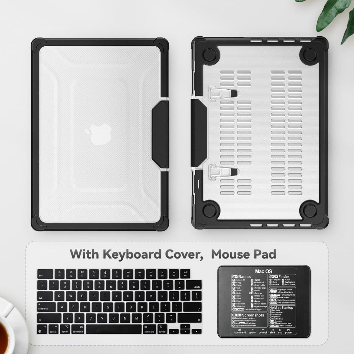 HXCASEAC Compatible with MacBook Pro 14 inch Case 2026 2025 2024 2023 2021,Anti-Scratching Protective Hard Cover with Foldable Stand M5 M4 M3 M2 M1 (A3426 A3434 A3401 A3112 A2918 A2992 A2442), Black thumbnail 3