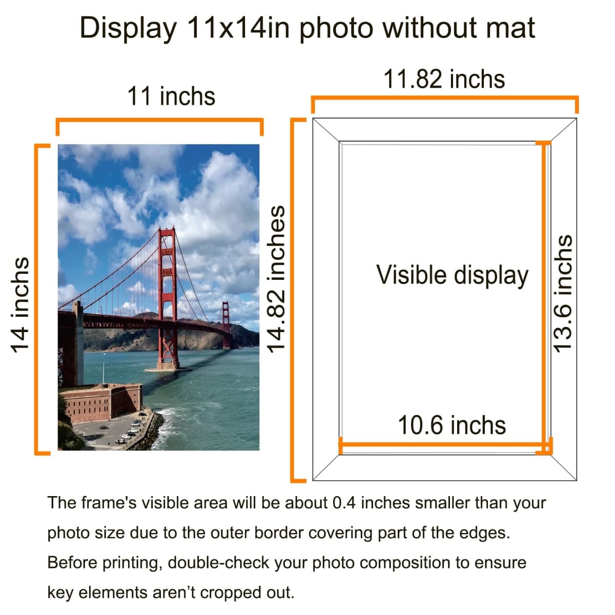 LUCKYLIFE 11x14 Picture Frame Set of 2,Made of Real Glass for Wall Mounting,Brown thumbnail 4